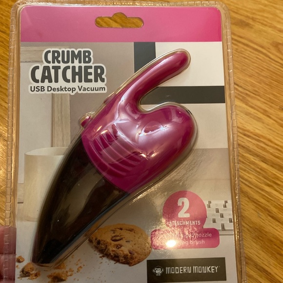 NWT USB Crumb Catcher Desktop Vacuum Modern Monkey-Pink - Picture 1 of 4